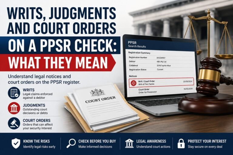 Writs, Judgments and Court Orders on a PPSR Check: What They Mean