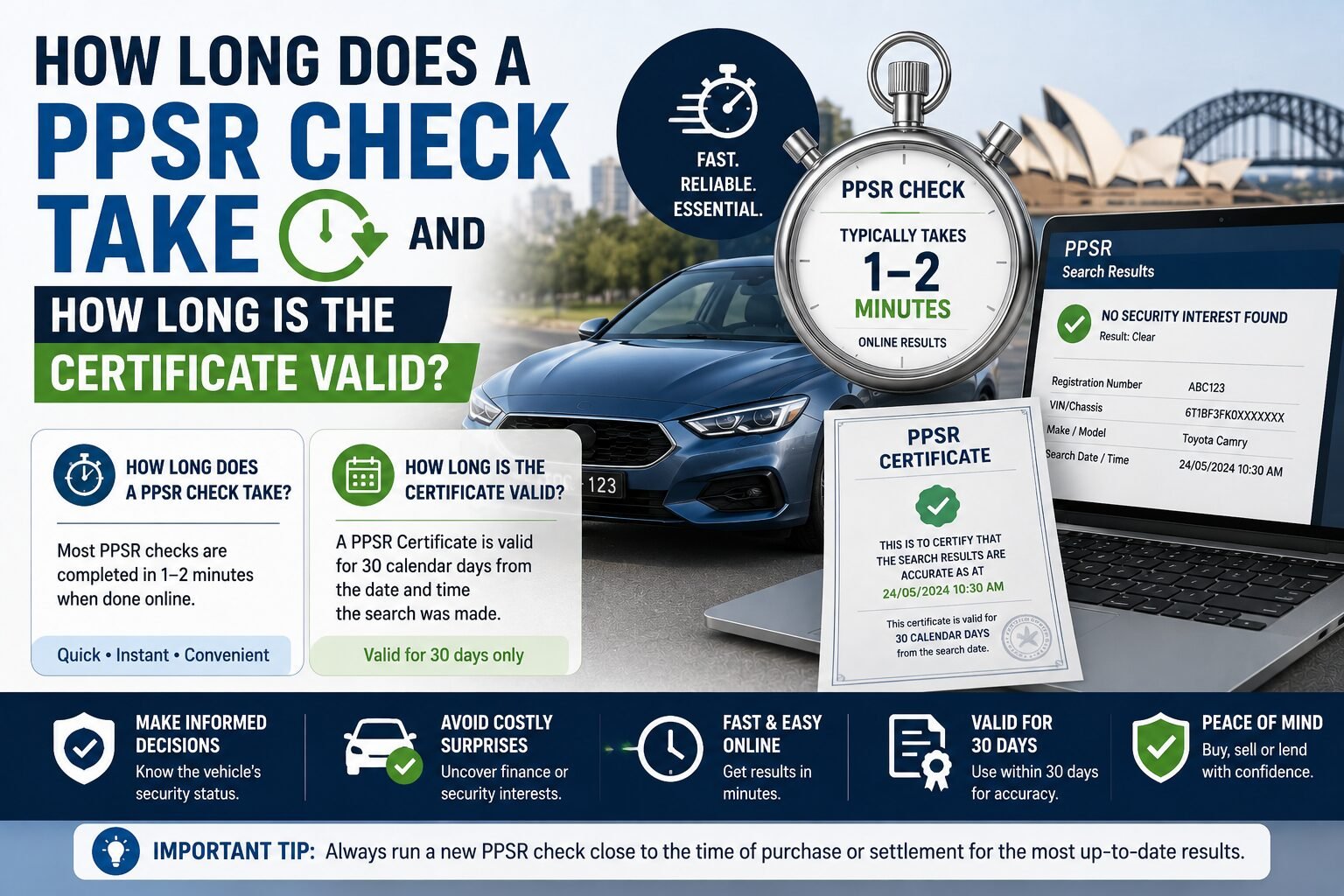 How Long Does a PPSR Check Take and How Long Is the Certificate Valid?