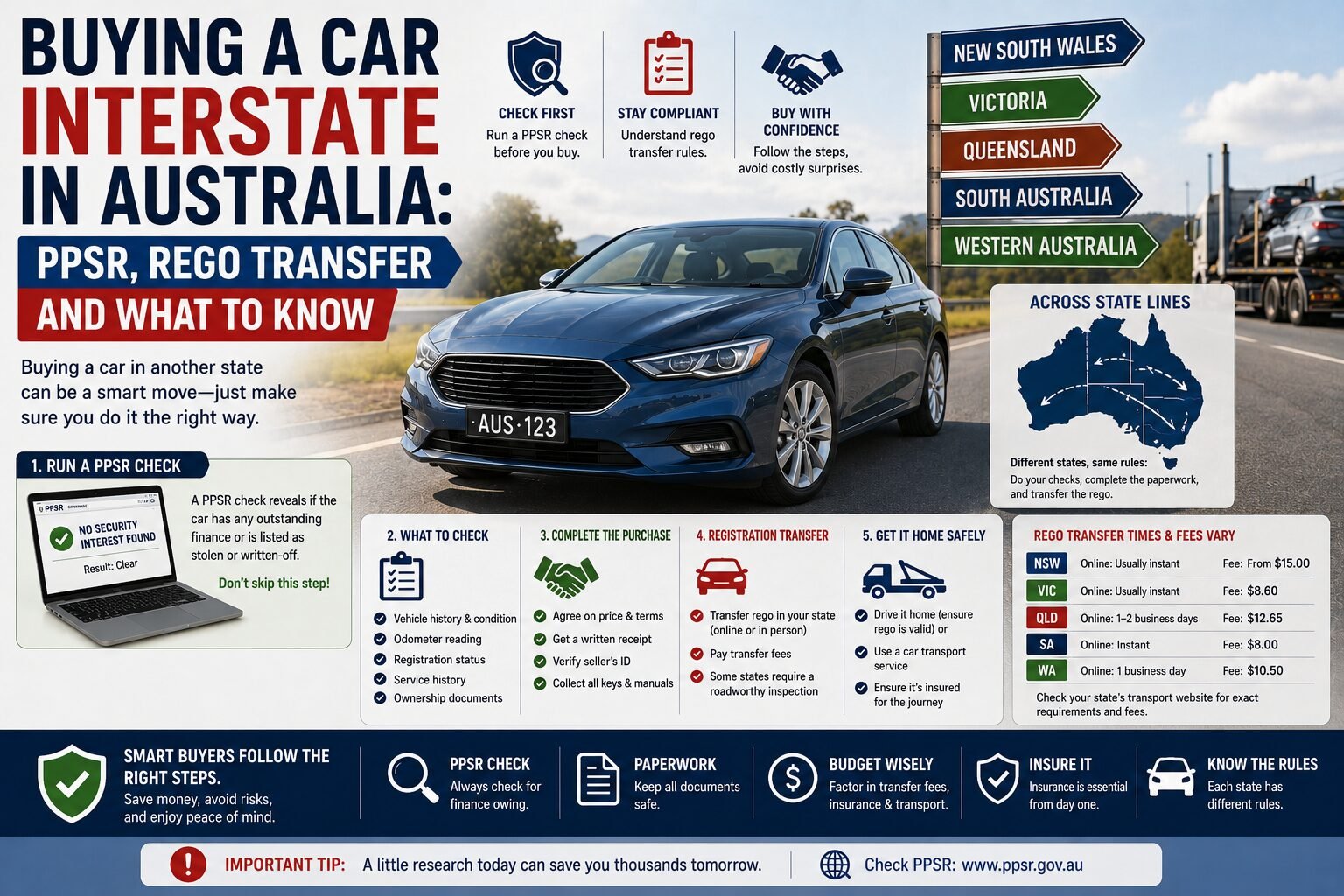 Buying a Car Interstate in Australia: PPSR, Rego Transfer and What to Know